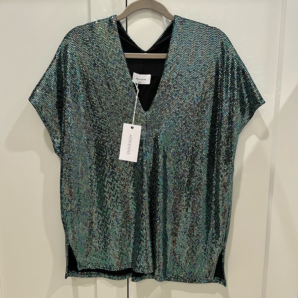 NWT Adrienne Sequin Sparkle Top SMALL
